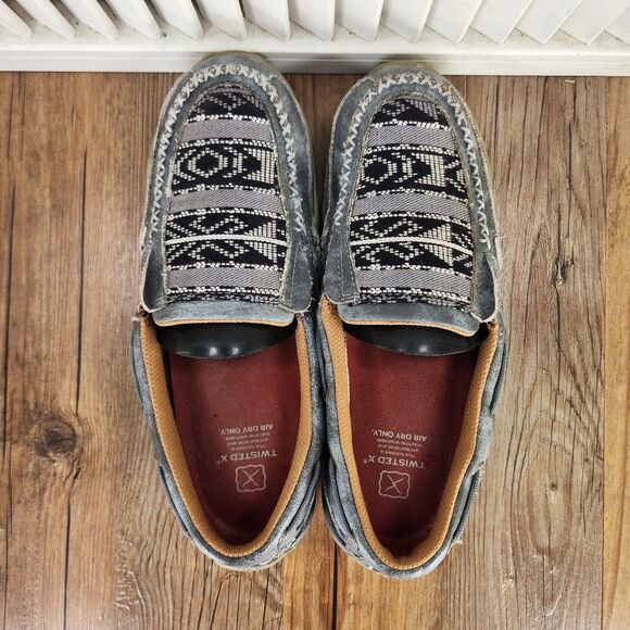 Twisted X Slip-On Driving Moc Womens 6.5 M Gray Distressed Leather Shoes WDMS012 - Picture 5 of 9
